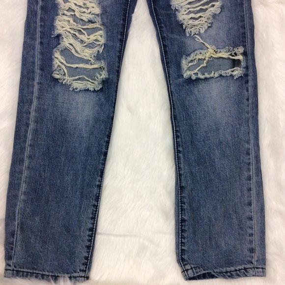 Machine Distressed Jeans Size 26 - Picture 4 of 8
